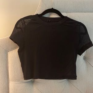 Sheer black crop top